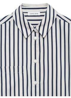 anine bing camiseria mujer essie cropped shirt - a0712065str13 multi