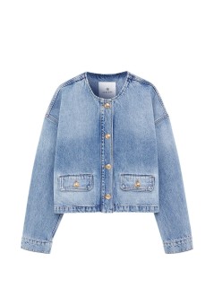 anine bing outerwear womanblanche jacket - a0111565whd33 washed blue