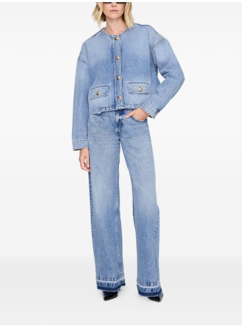 anine bing outerwear mujer blanche jacket - a0111565whd33 washed blue 2