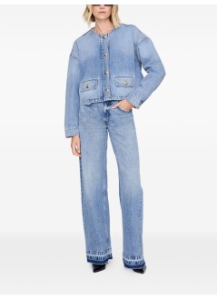 anine bing outerwear womanblanche jacket - a0111565whd33 washed blue