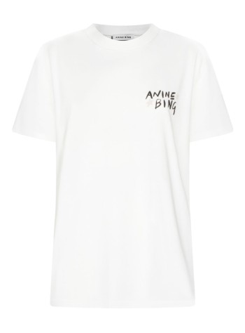 anine bing top mujer walker tee empowerment - a0812056ivy1 ivory