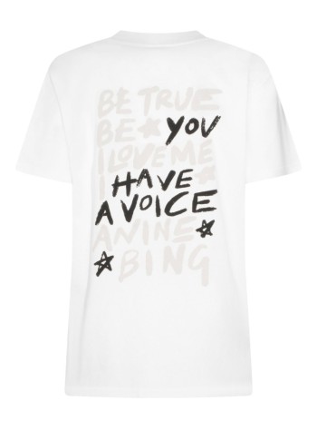 anine bing top mujer walker tee empowerment - a0812056ivy1 ivory 2