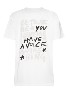 anine bing top mujer walker tee empowerment - a0812056ivy1 ivory