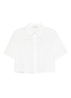 anine bing top mujer lincoln shirt - a0711818wti26 white