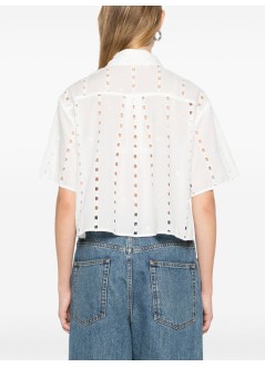 anine bing top mujer lincoln shirt - a0711818wti26 white