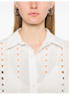anine bing top mujer lincoln shirt - a0711818wti26 white