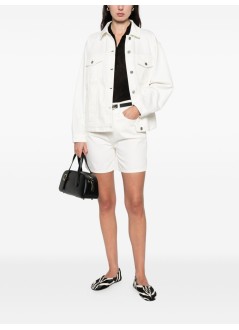 anine bing short pant womankat short - a0510677ofw25 ecru