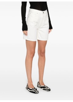 anine bing short pant womankat short - a0510677ofw25 ecru