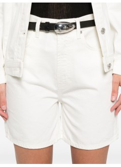 anine bing short pant womankat short - a0510677ofw25 ecru
