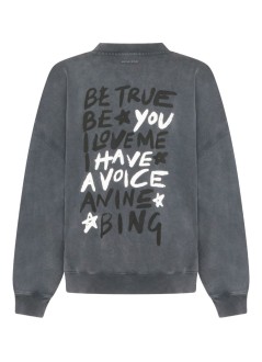 anine bing sweater womanmiles sweatshirt empowerment - a0812055wbl1 washed black