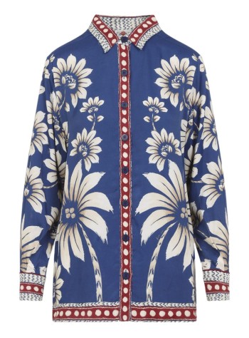 farm rio pijama womanluna blue pajama shirt - 344132 26067