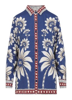 farm rio pijama womanluna blue pajama shirt - 344132 26067