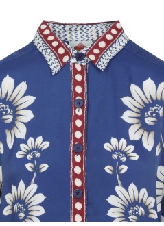 farm rio pijama womanluna blue pajama shirt - 344132 26067