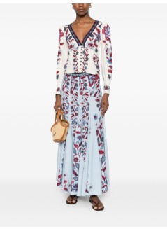 farm rio skirt womanmarcelle soft blue maxi skirt - 350084 26072