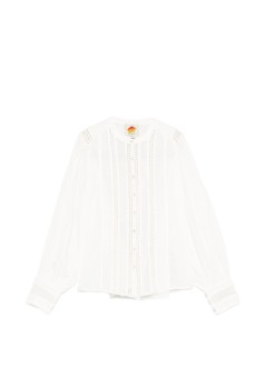 farm rio blusa mujer off-white blouse long sleeve - 347737 l0025