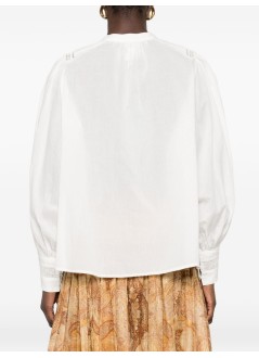 farm rio blusa mujer off-white blouse long sleeve - 347737 l0025