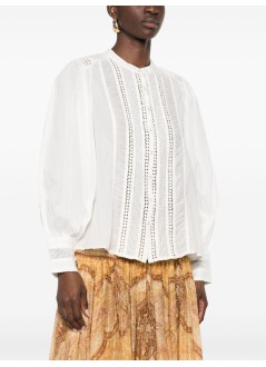 farm rio blusa mujer off-white blouse long sleeve - 347737 l0025