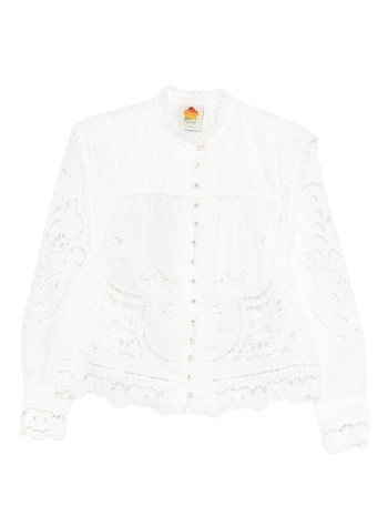 farm rio t-shirt womanoff-white richilieu blouse - 351181 l0025