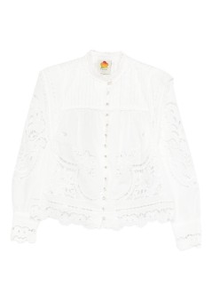 farm rio blusa mujer off-white richilieu blouse - 351181 l0025