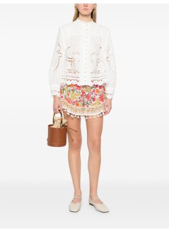 farm rio blusa mujer off-white richilieu blouse - 351181 l0025