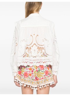 farm rio blusa mujer off-white richilieu blouse - 351181 l0025