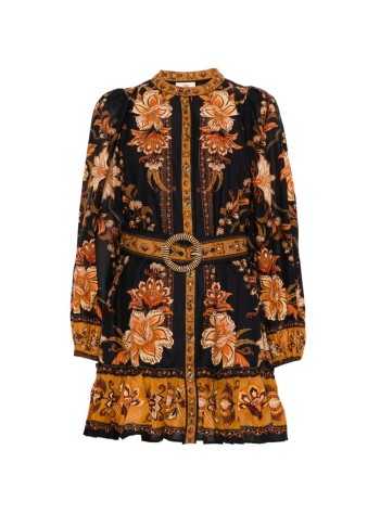 farm rio dress womanmajestic garden black mini dress - 344142 26068