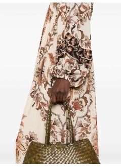 farm rio dress womanmajestic garden sand maxi dress - 344140 26069