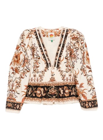 farm rio t-shirt womanmajestic garden sand blouse - 344141 26069