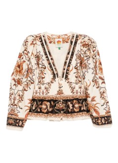 farm rio t-shirt womanmajestic garden sand blouse - 344141 26069