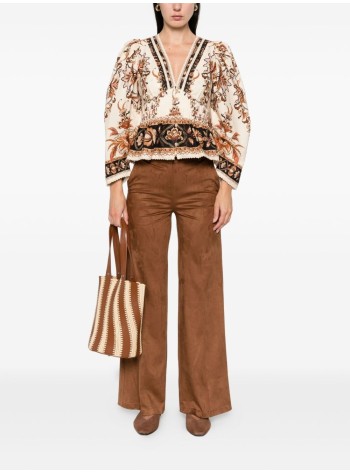 farm rio t-shirt womanmajestic garden sand blouse - 344141 26069 2