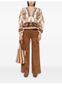 farm rio t-shirt womanmajestic garden sand blouse - 344141 26069
