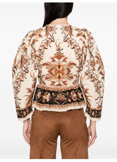 farm rio t-shirt womanmajestic garden sand blouse - 344141 26069