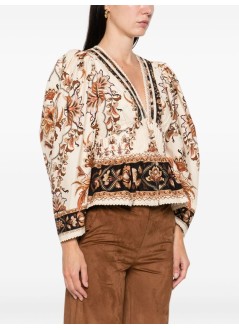 farm rio t-shirt womanmajestic garden sand blouse - 344141 26069