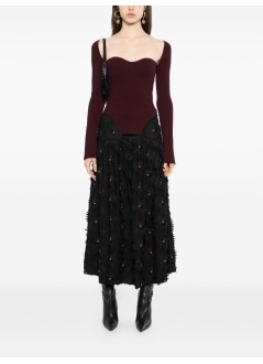 farm rio falda mujer black 3d midi skirt - 344509 l0002
