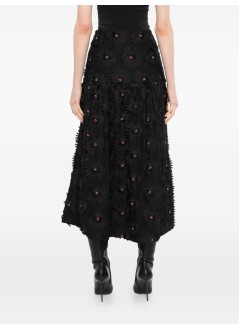 farm rio falda mujer black 3d midi skirt - 344509 l0002
