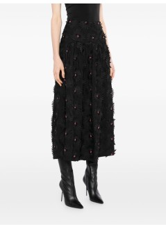 farm rio falda mujer black 3d midi skirt - 344509 l0002
