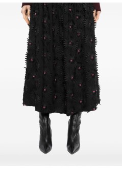 farm rio falda mujer black 3d midi skirt - 344509 l0002