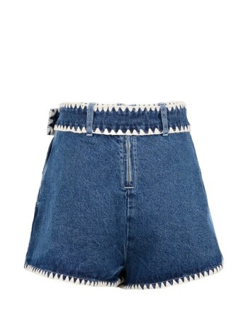 farm rio short pant womancrochet detail denim shorts - 352922 l0034 2