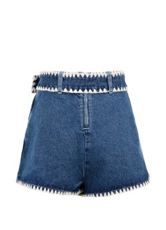 farm rio pantalon corto mujer crochet detail denim shorts - 352922 l0034