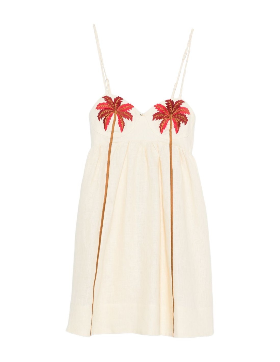 farm rio vestido mujer coconut tree embroidered mini dress - 344173 ...