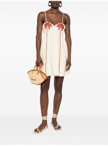 farm rio dress womancoconut tree embroidered mini dress - 344173 l0029 2