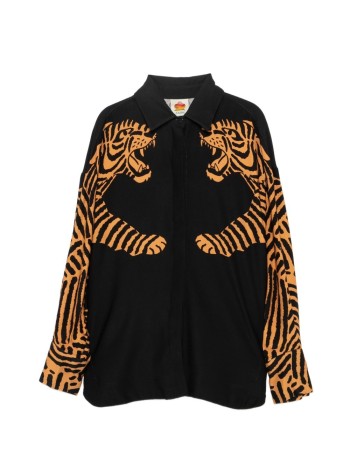 farm rio shirt womanblack tiger long sleeve shirt - 345468 26017