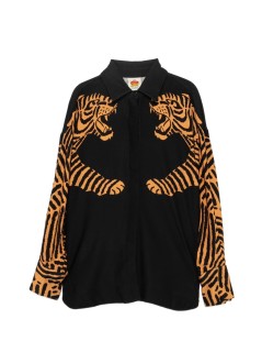 farm rio shirt womanblack tiger long sleeve shirt - 345468 26017