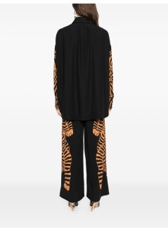 farm rio shirt womanblack tiger long sleeve shirt - 345468 26017