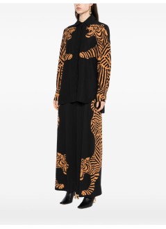 farm rio shirt womanblack tiger long sleeve shirt - 345468 26017