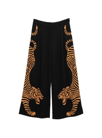 farm rio pant  womanblack tiger pants - 345469 26017