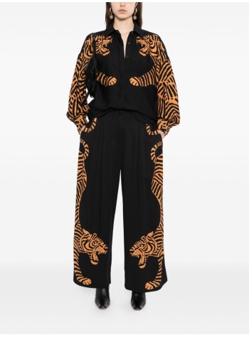farm rio pant  womanblack tiger pants - 345469 26017 2
