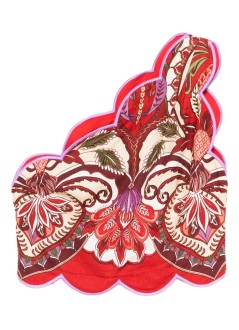 farm rio top mujer odara red one shoulder scallops top - 344015 26078