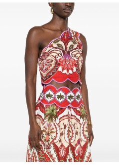 farm rio top mujer odara red one shoulder scallops top - 344015 26078