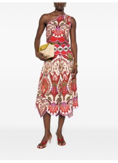 farm rio falda mujer odara red scallops midi skirt - 344016 26078